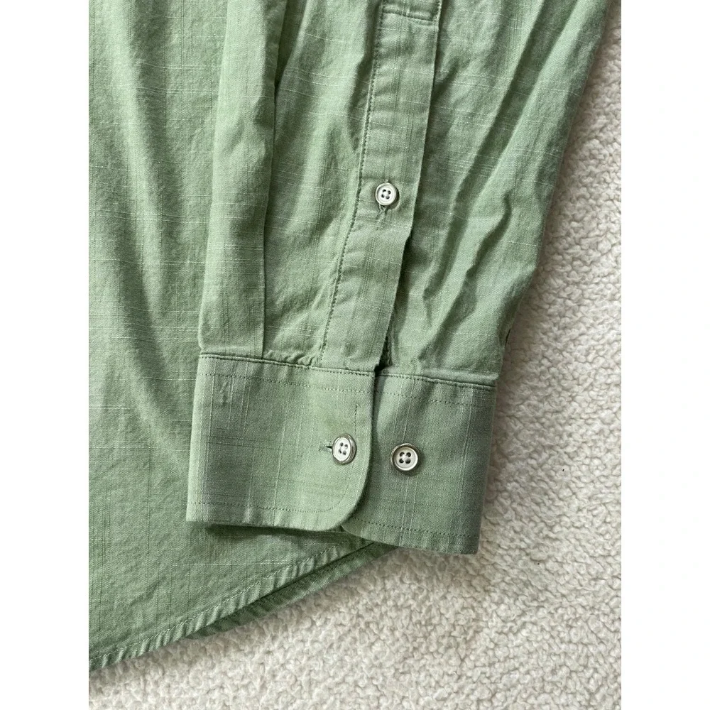 Banana Republic Mens Large Button Down Shirt Green Standard Fit Long Sleeve